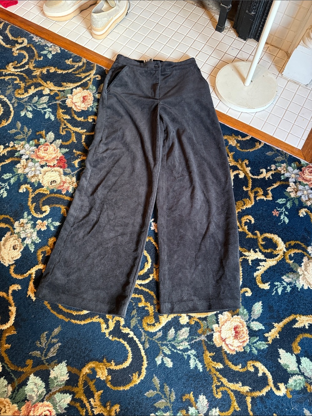 Industry Wide Leg Corduroy Trousers‎ — Charcoal- worn twice - great shape